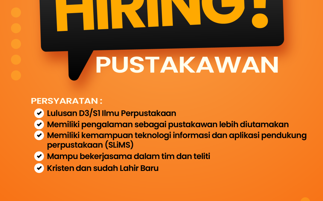 LOKER PUSTAKAWAN STT KHARISMA